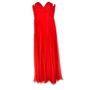 Ivy & Aster Orange Strapless Sweetheart Chiffon Formal Maxi Gown Size 4